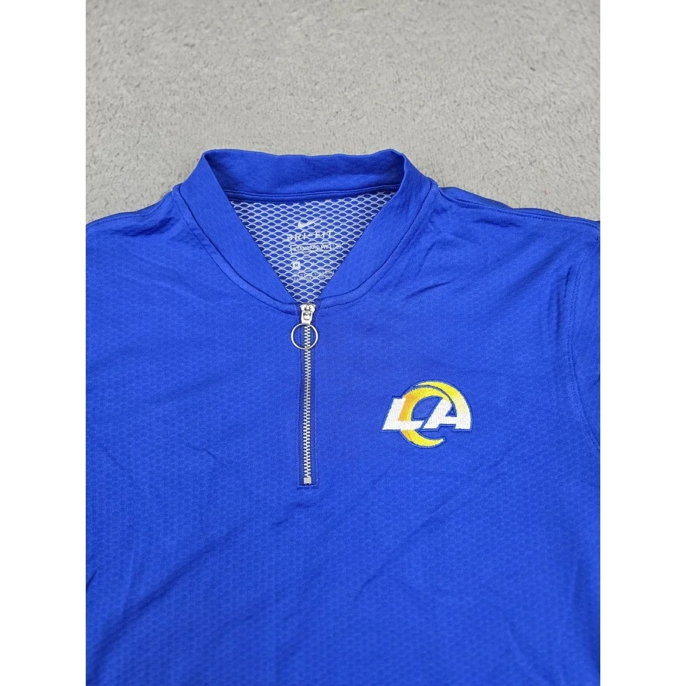 Los Angeles Rams Shirt Womens Medium Blue NFL‎ Football Nike Dri Fit Quarter Zip